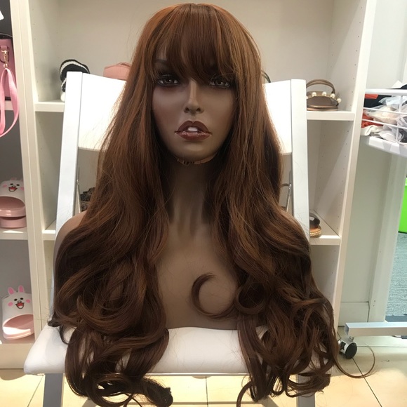 Human hair blend medium brown wig - Picture 2 of 8